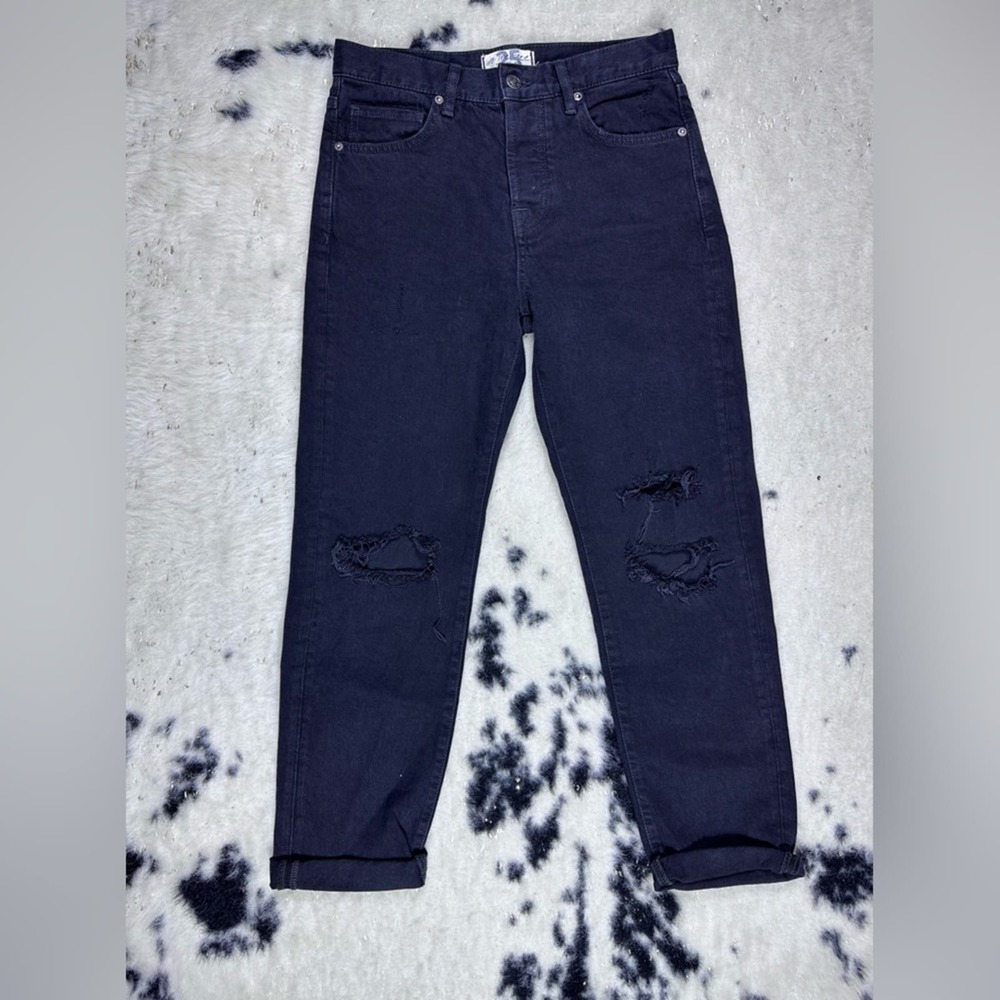 We The Free Women’s Black Distressed Boyfriend Denim Jeans Size 29